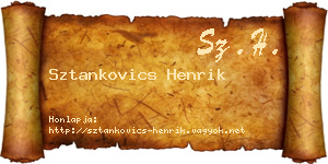 Sztankovics Henrik névjegykártya